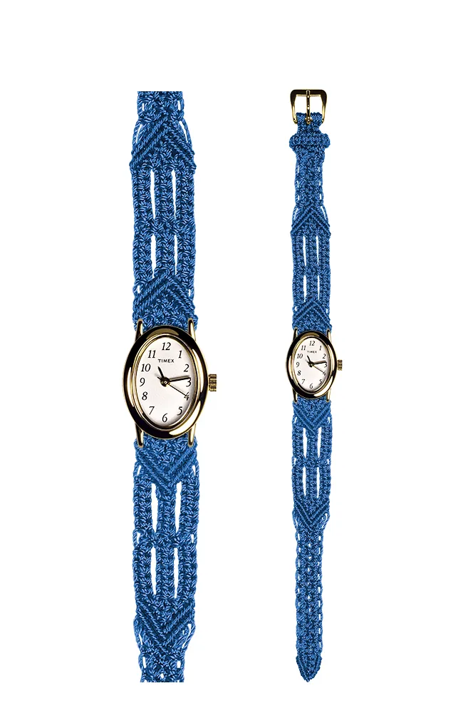 106 Blue - Narrow with Timex Gold Cavatina Watch