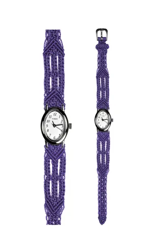 106 Purple - Narrow with Timex Silver Cavatina Watch