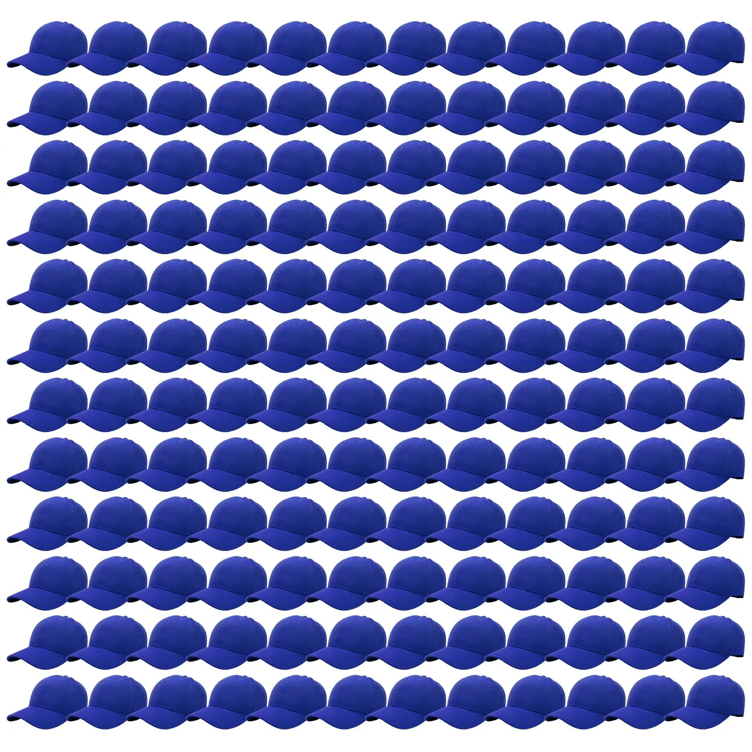 144-Pack Baseball Dad Cap Velcro Strap Adjustable Size - Royal Blue