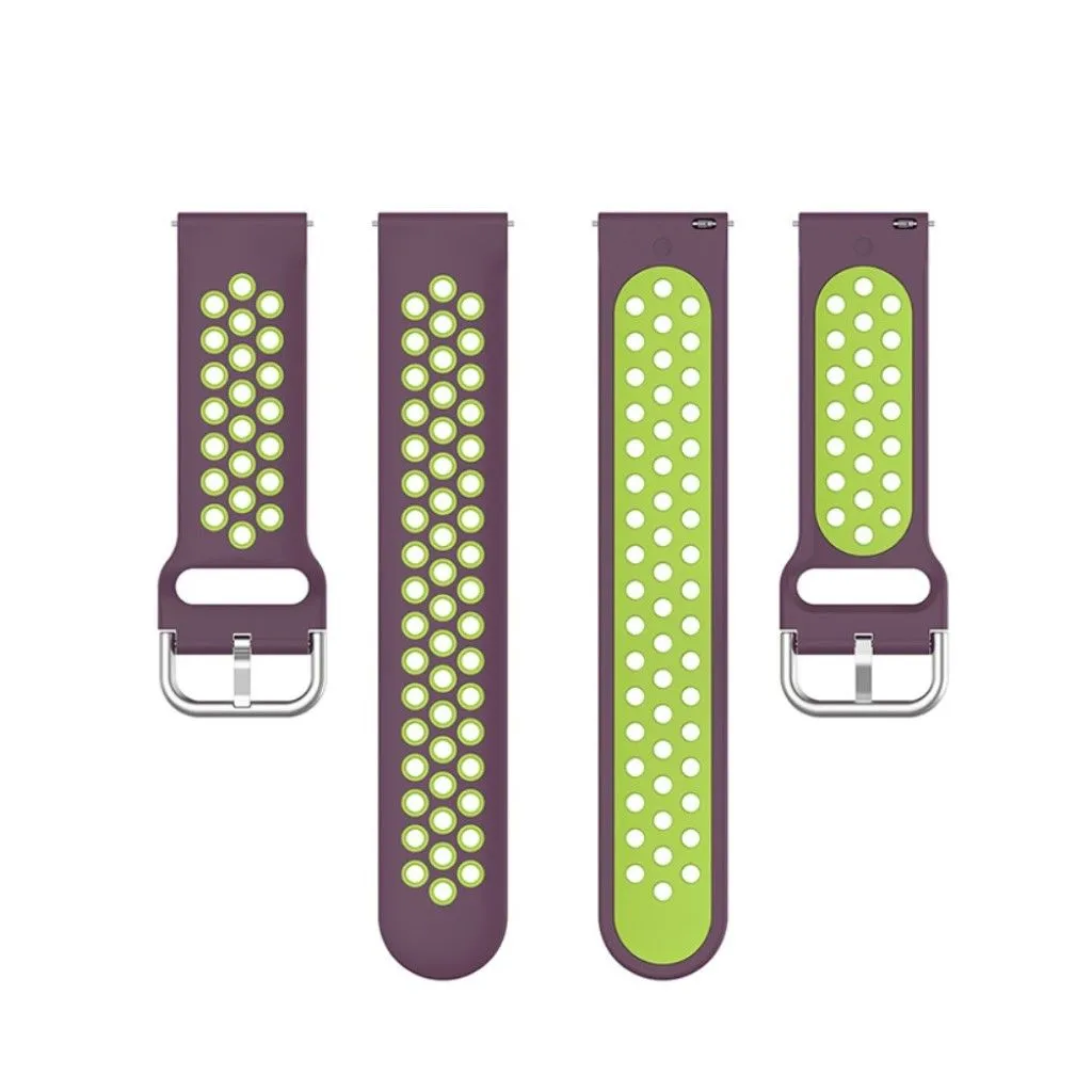 20mm bi-color silicone watch strap for Samsung watch - Purple / Lime