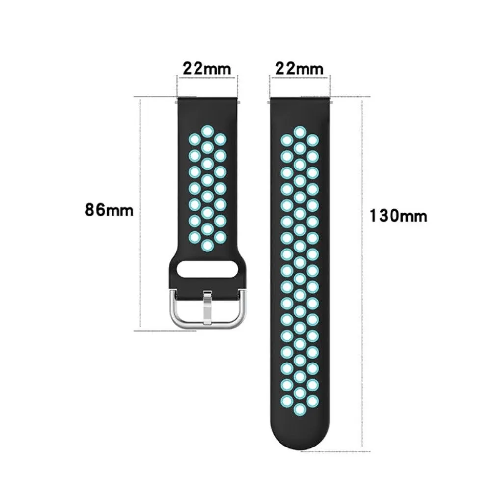 20mm bi-color silicone watch strap for Samsung watch - Purple / Lime