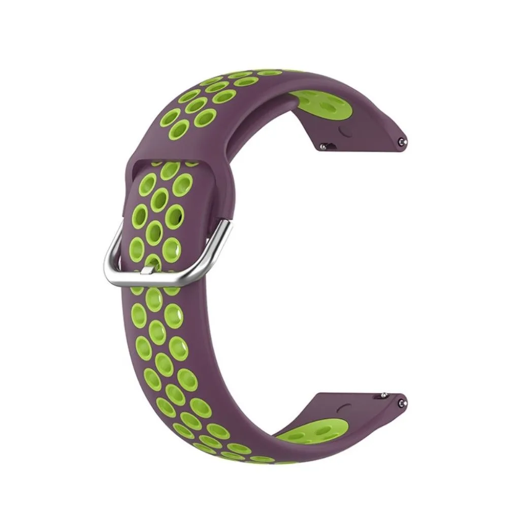 20mm bi-color silicone watch strap for Samsung watch - Purple / Lime