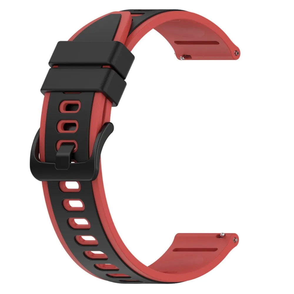 20mm dual color silicone watch strap for Samsung watch - Black / Red