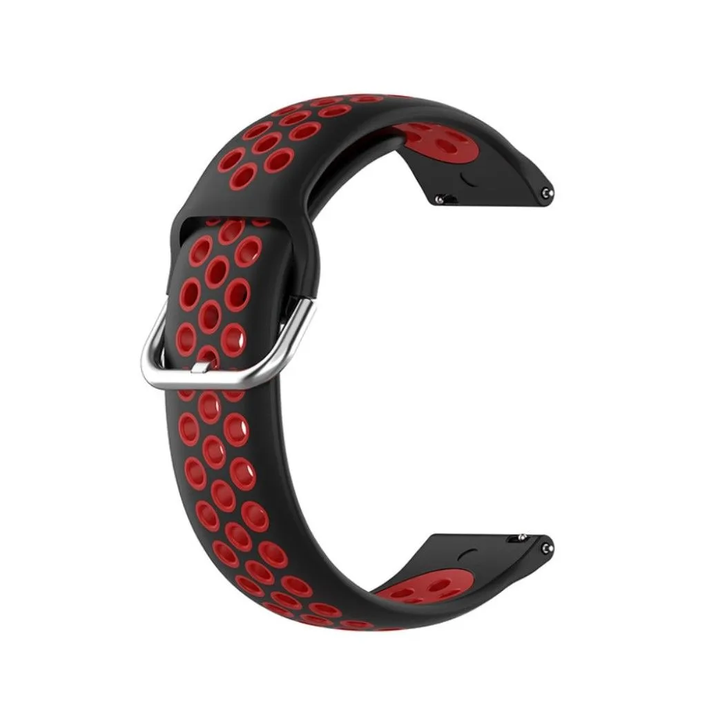 20mm dual color silicone watch strap for Samsung watch - Black / Red