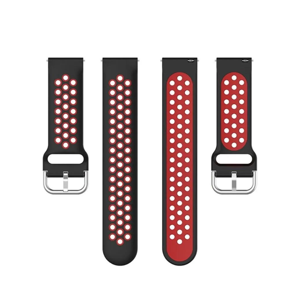 20mm dual color silicone watch strap for Samsung watch - Black / Red