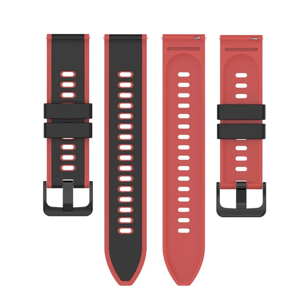 20mm dual color silicone watch strap for Samsung watch - Black / Red