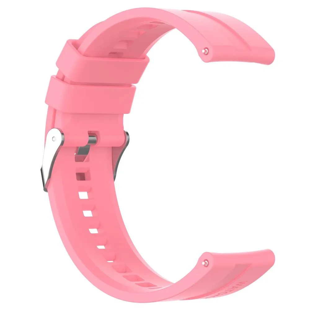 20mm Universal adjustable silicone watch strap - Silver Steel Buckle / Pink