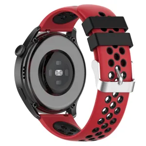 20mm Universal dual color silicone watch strap - Red / Black