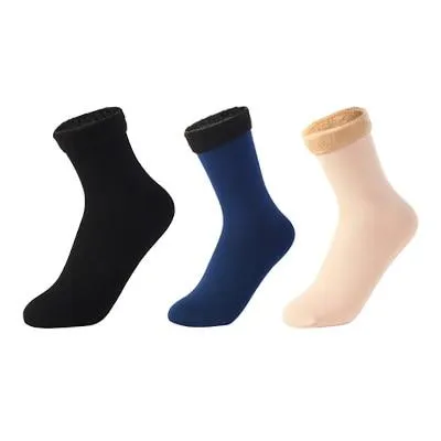 3 Pairs Women Soft Winter Warm Thick Thermal Nylon Cashmere Socks