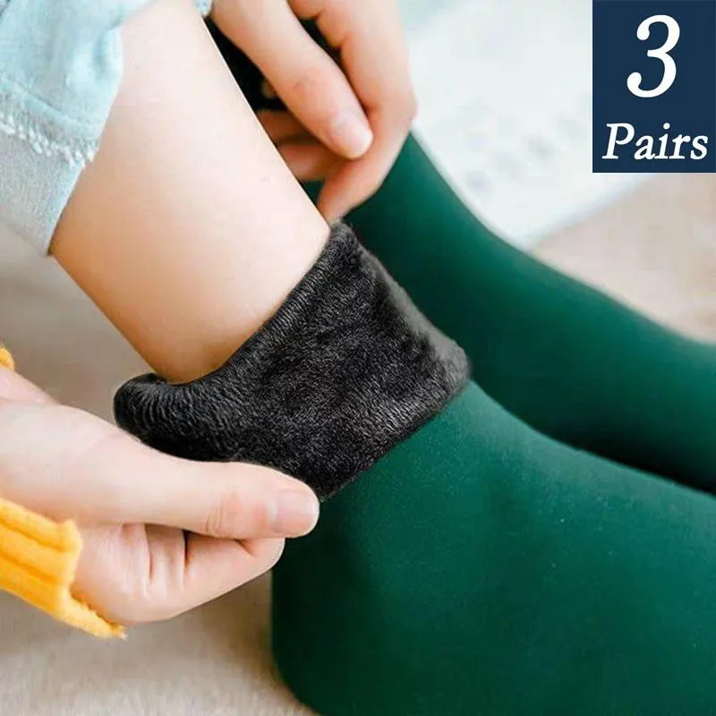 3 Pairs Women Soft Winter Warm Thick Thermal Nylon Cashmere Socks