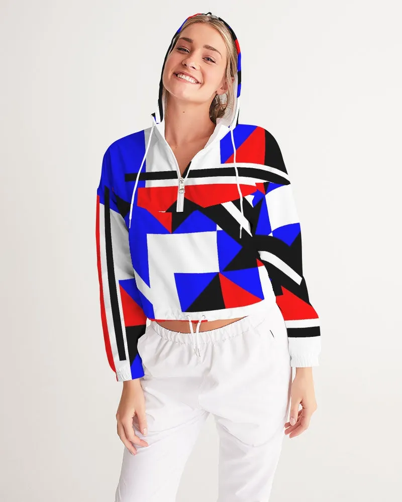 80s Diamond half Women's Cropped Windbreaker