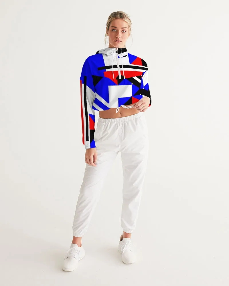 80s Diamond half Women's Cropped Windbreaker