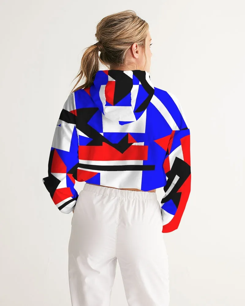 80s Diamond half Women's Cropped Windbreaker