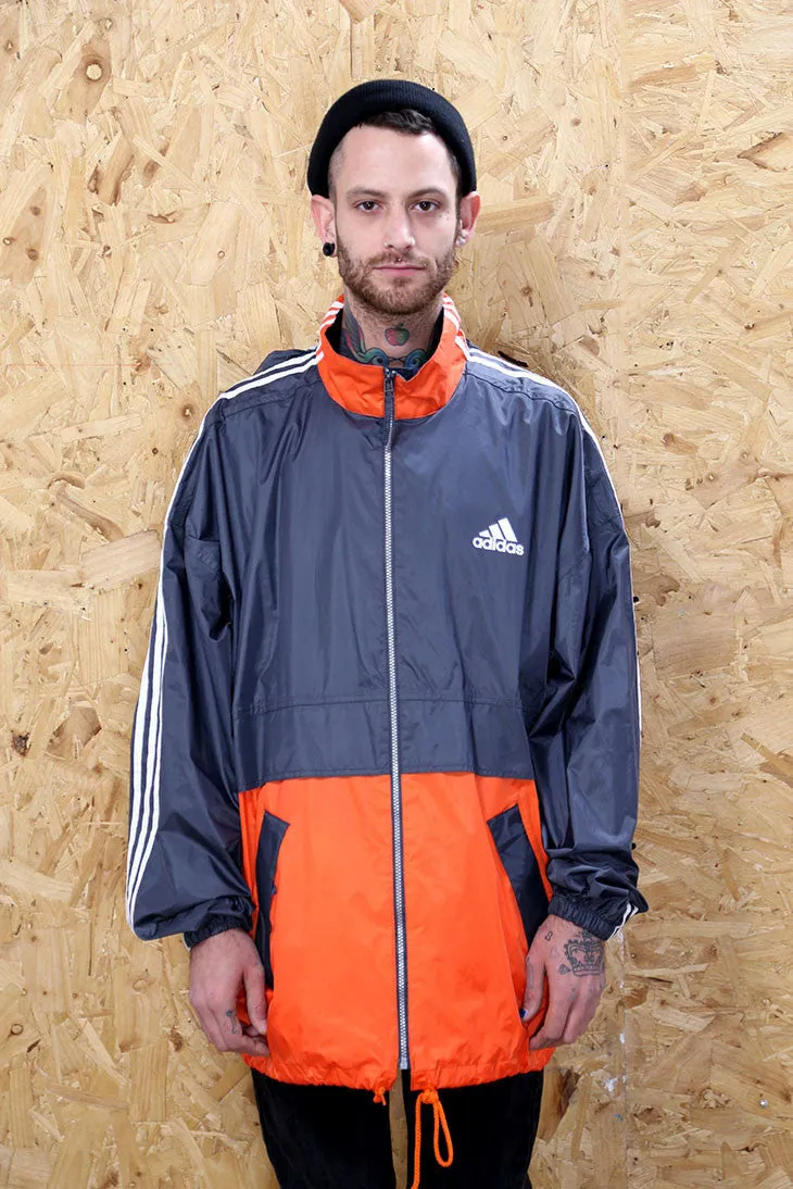 Adidas Grey And Orange Windbreaker