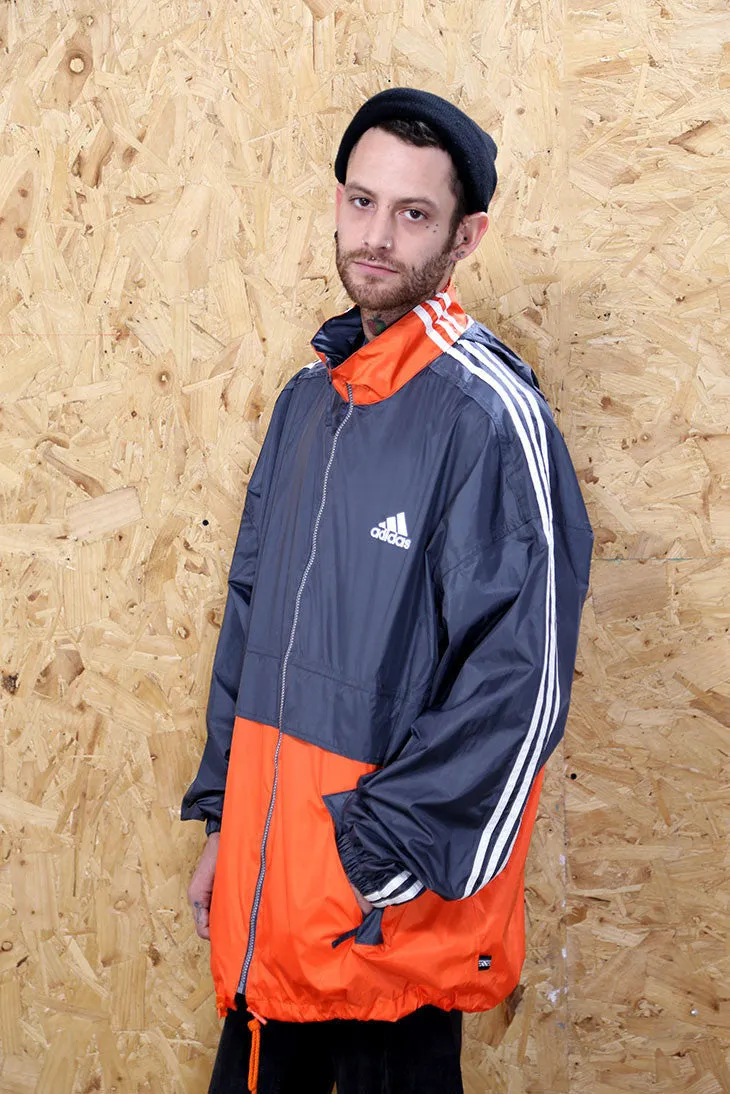 Adidas Grey And Orange Windbreaker