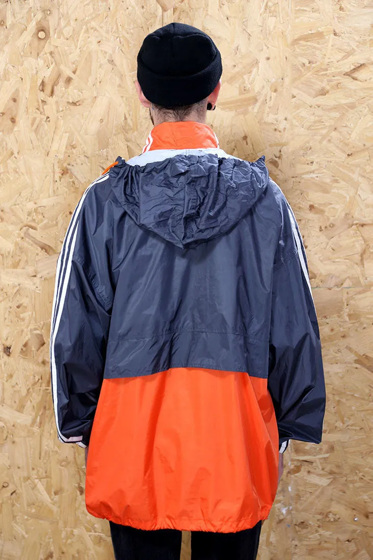 Adidas Grey And Orange Windbreaker