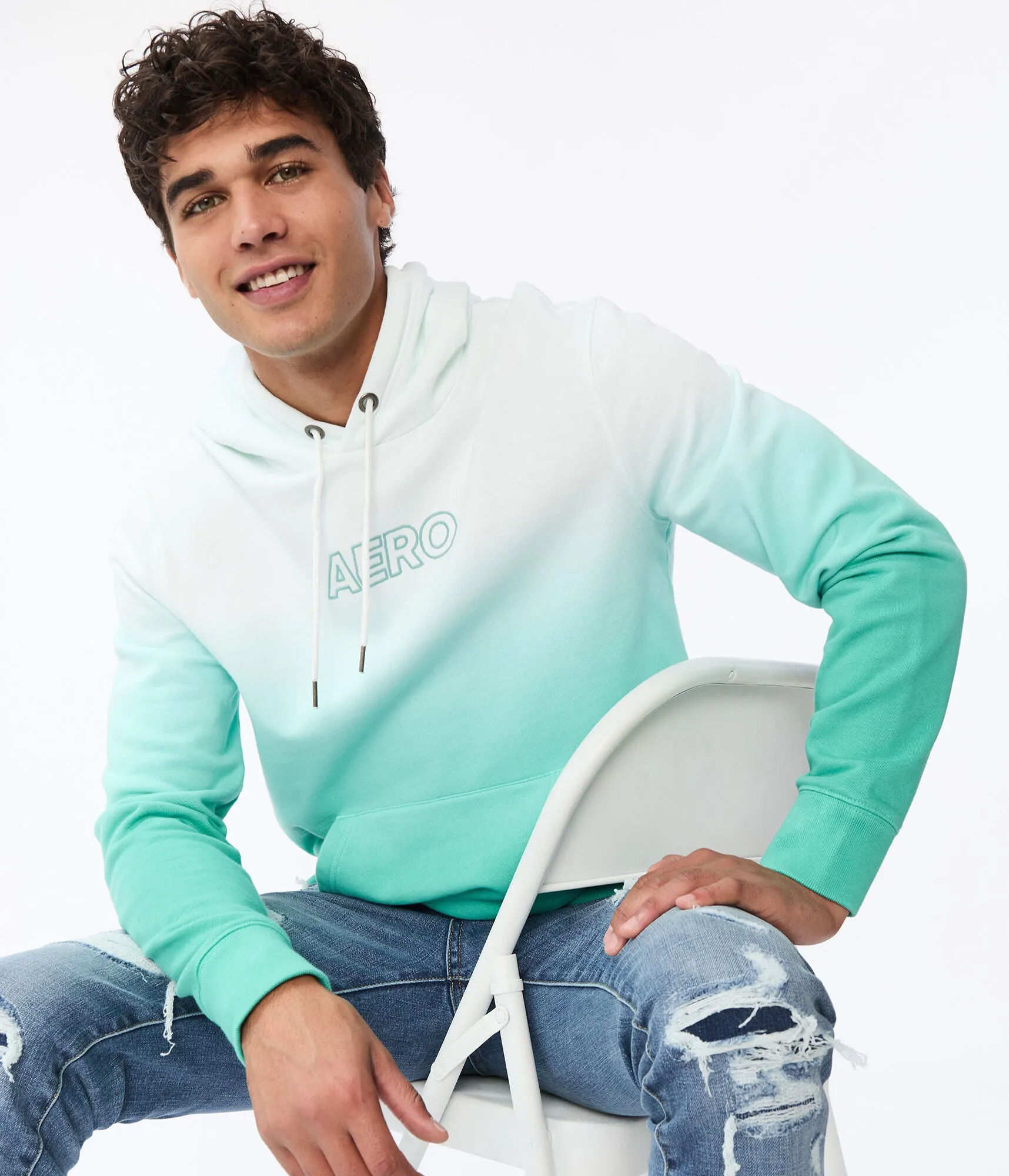 Aeropostale Aero Dip-Dye Pullover Hoodie***