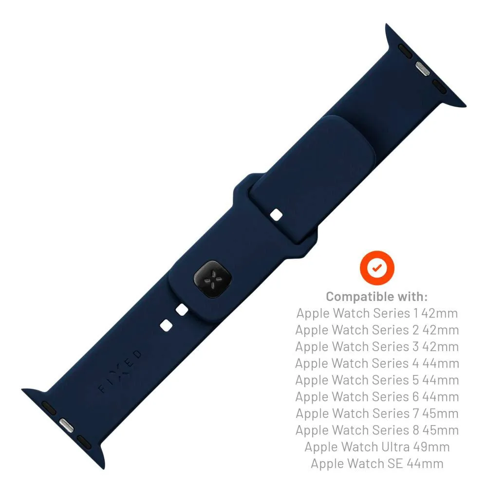 Apple Watch (42 / 44 / 45 / SE / 49mm) Fixed Sporty Silikone Rem Sæt - Blå