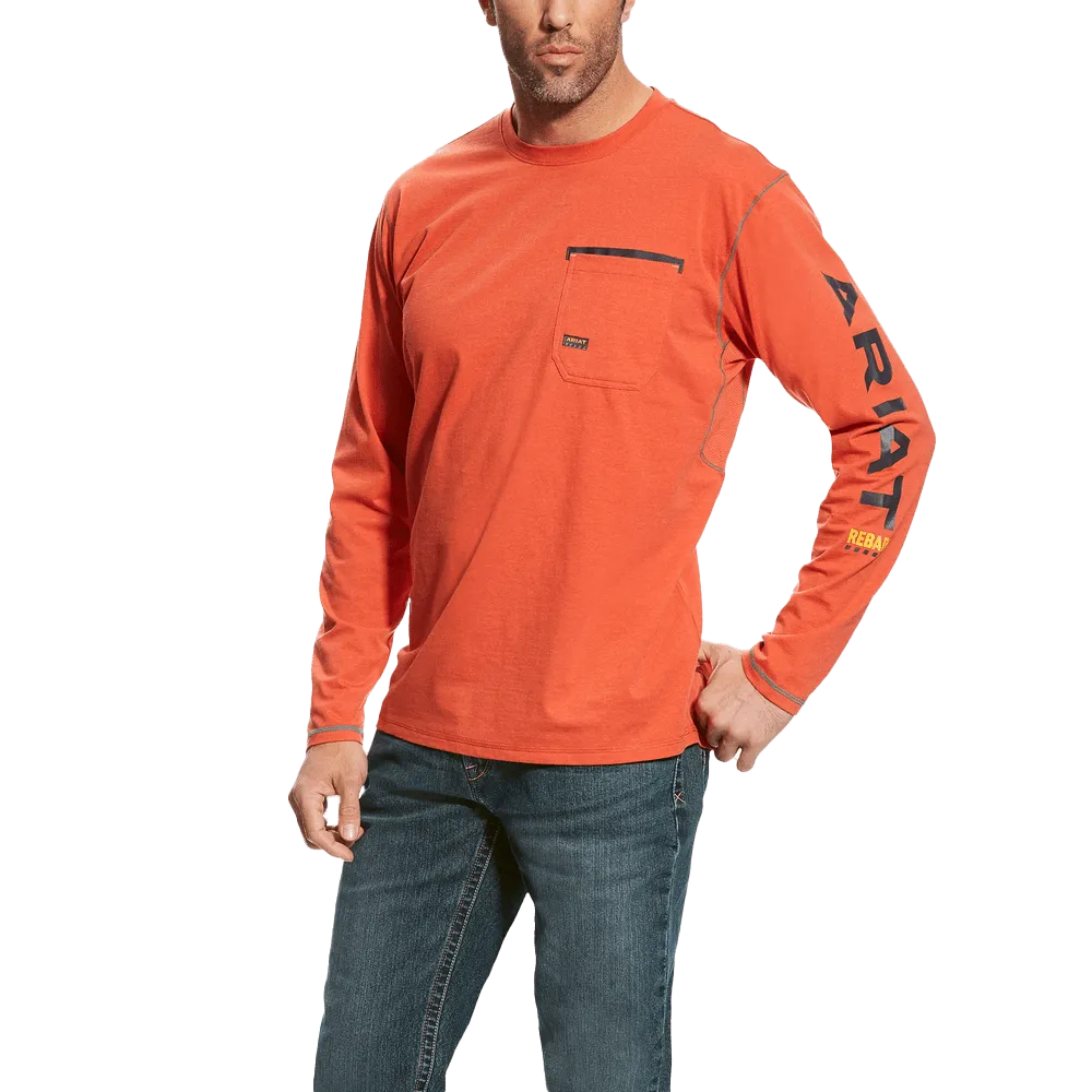 Ariat Wind and Water Resistant Rebar Workman Logo Long Sleeve Tee