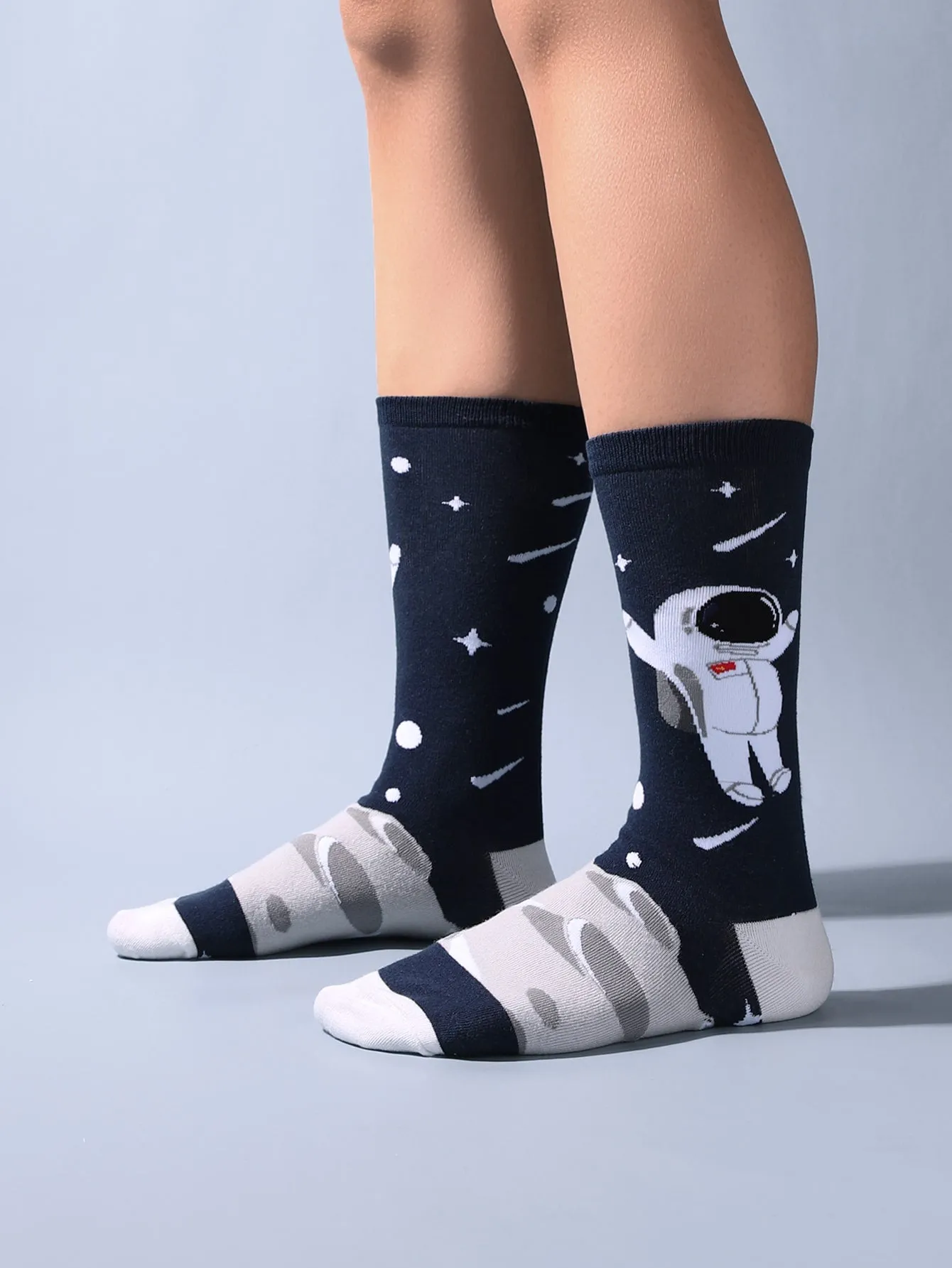 Astronaut Print Crew Socks Silly Socks for Men Funky Socks Funny Socks Novelty