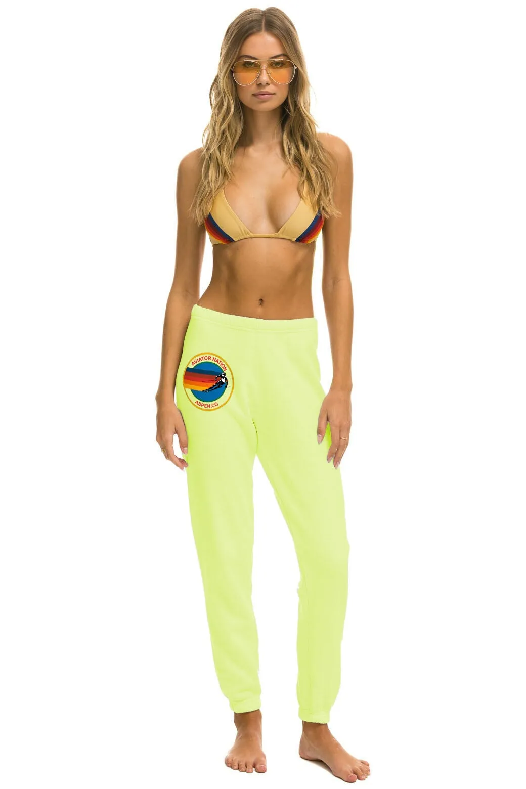 AVIATOR NATION ASPEN SWEATPANTS - NEON YELLOW