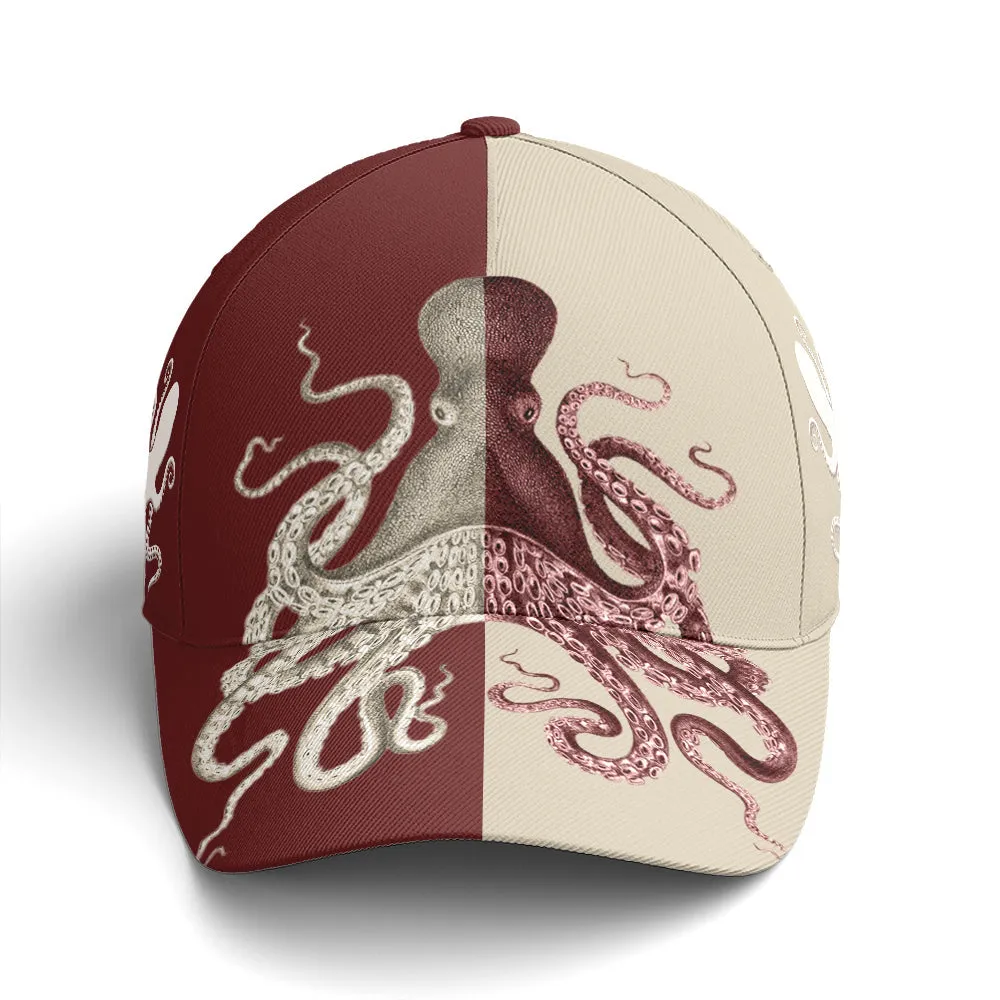 Baseball Cap For Octopus Lovers Two-tone Pattern Coolspod