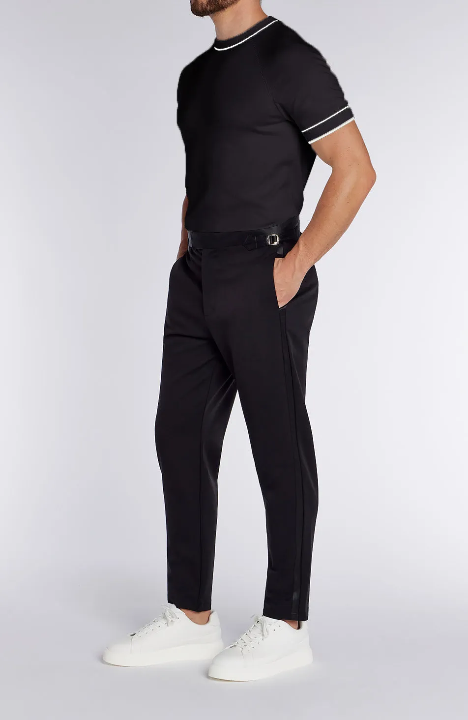 Blanton Slim Tux Chino Pants in Black