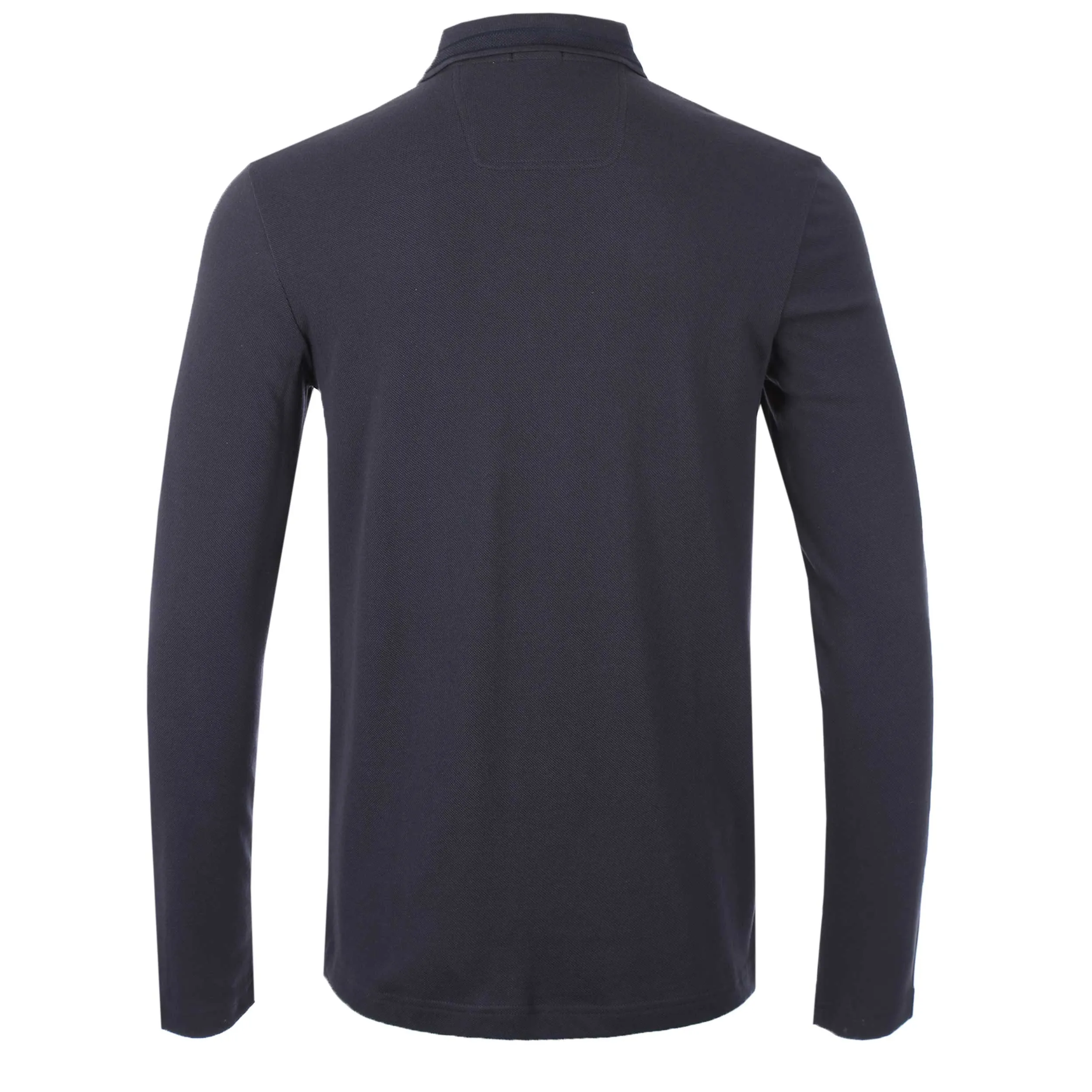 BOSS Plisy Long Sleeve Polo Shirt in Navy