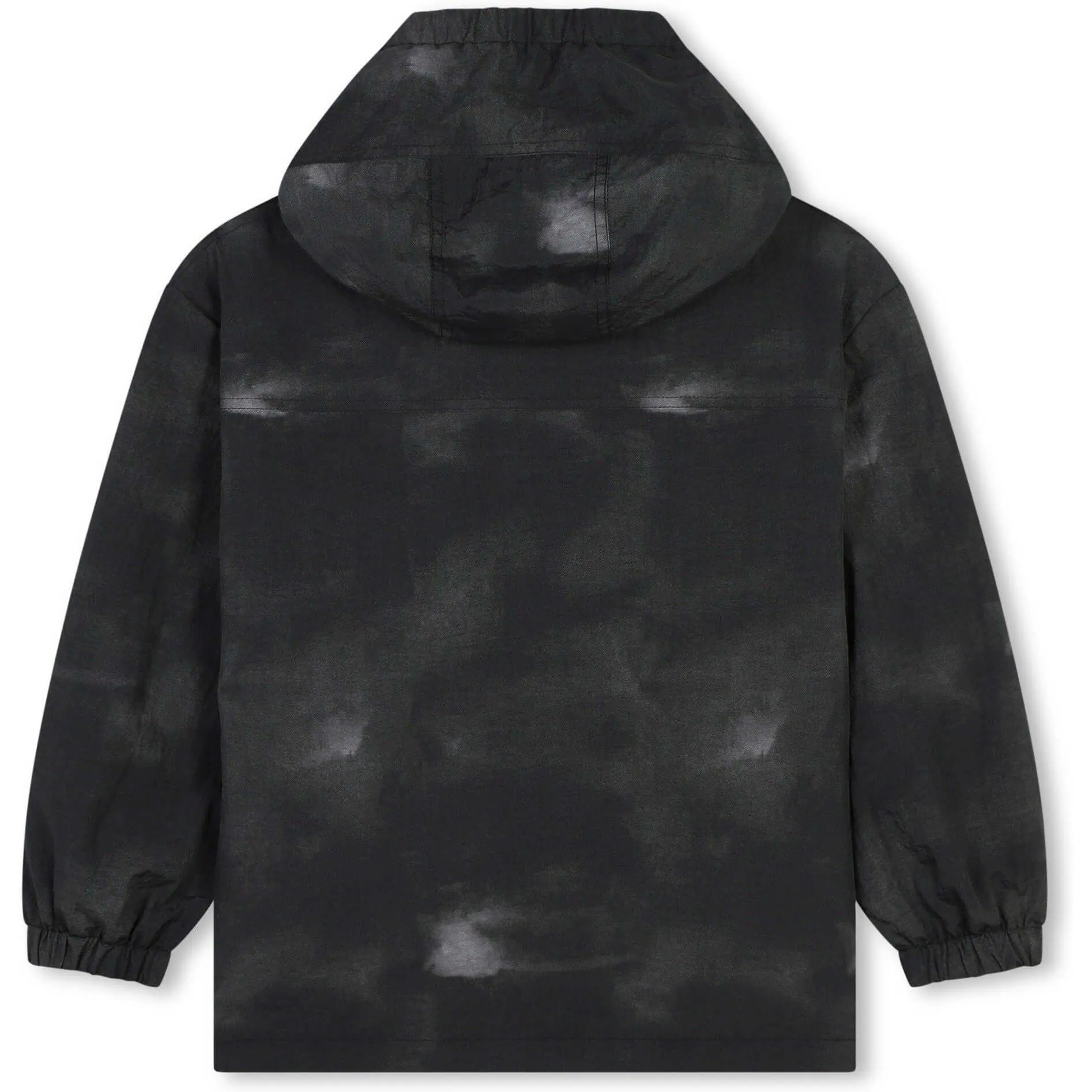 Boys Black Smile Hooded Windbreaker