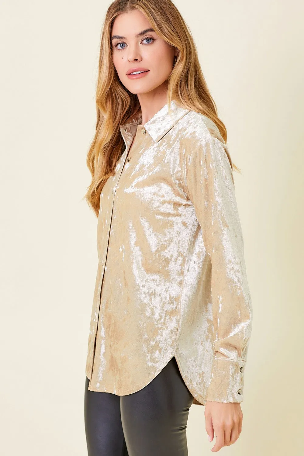 Button Down Velvet Shirt