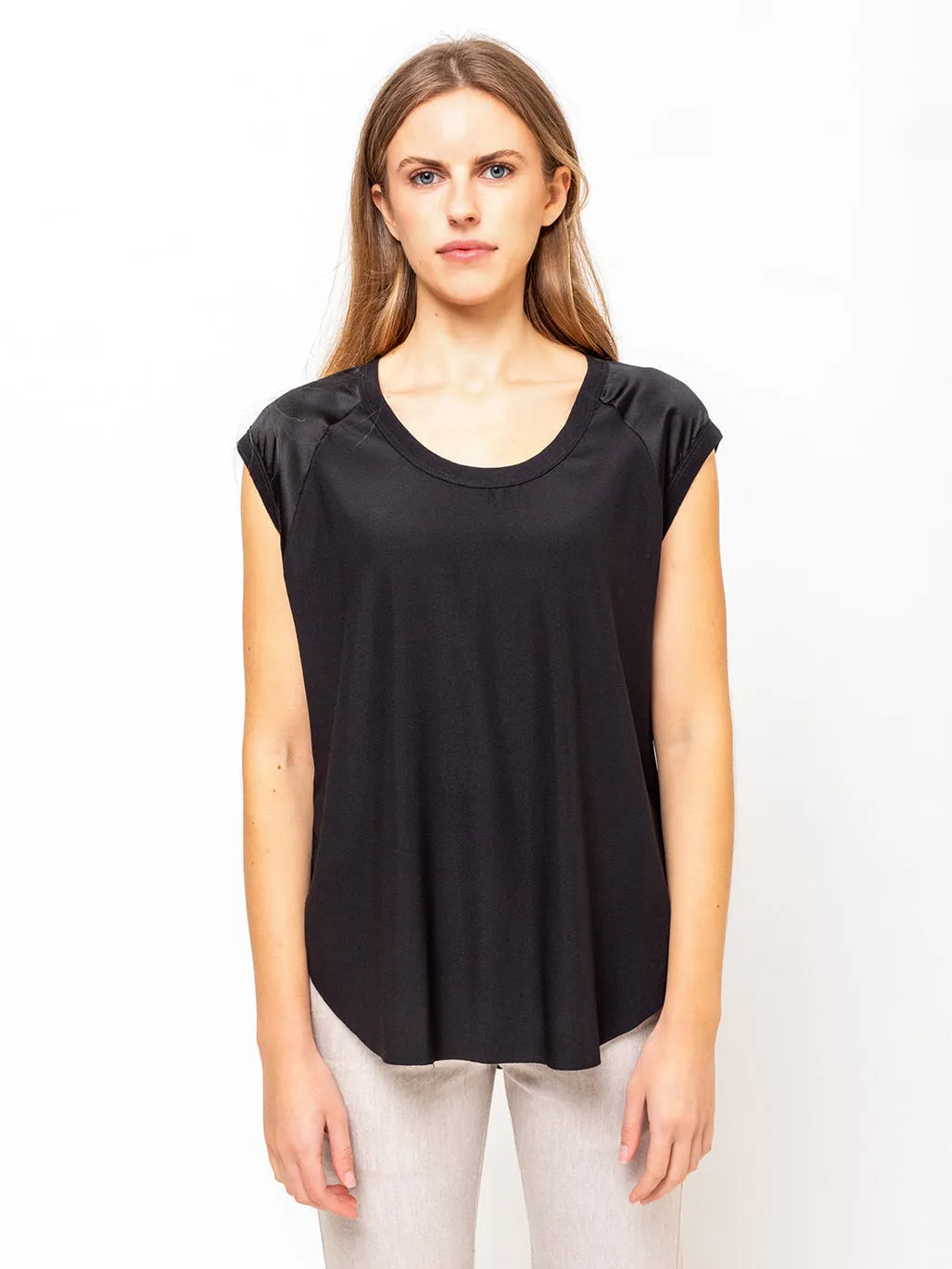 Char Tee - Heavy Silk - Black