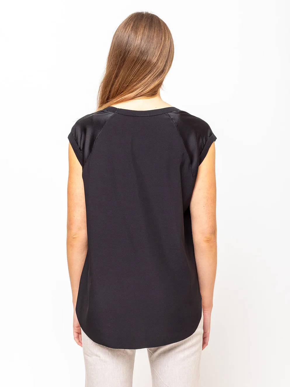 Char Tee - Heavy Silk - Black