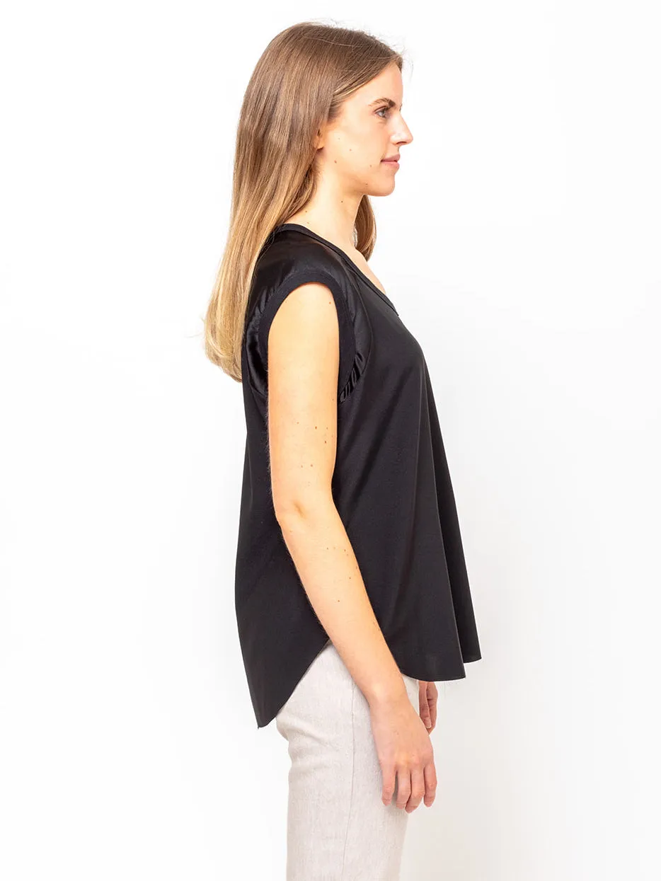 Char Tee - Heavy Silk - Black