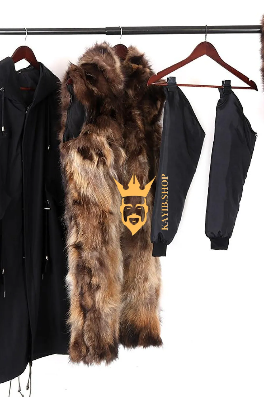 Classic 4-in-1 Men's Fur Parka - Elevate Your Style with Customizable Warmth and Trendy Luxury