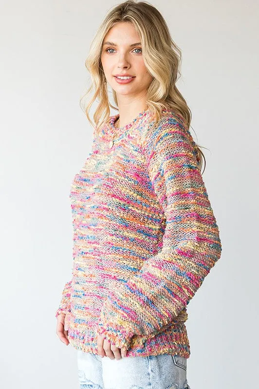 Colorful Textured Sweater by First Love