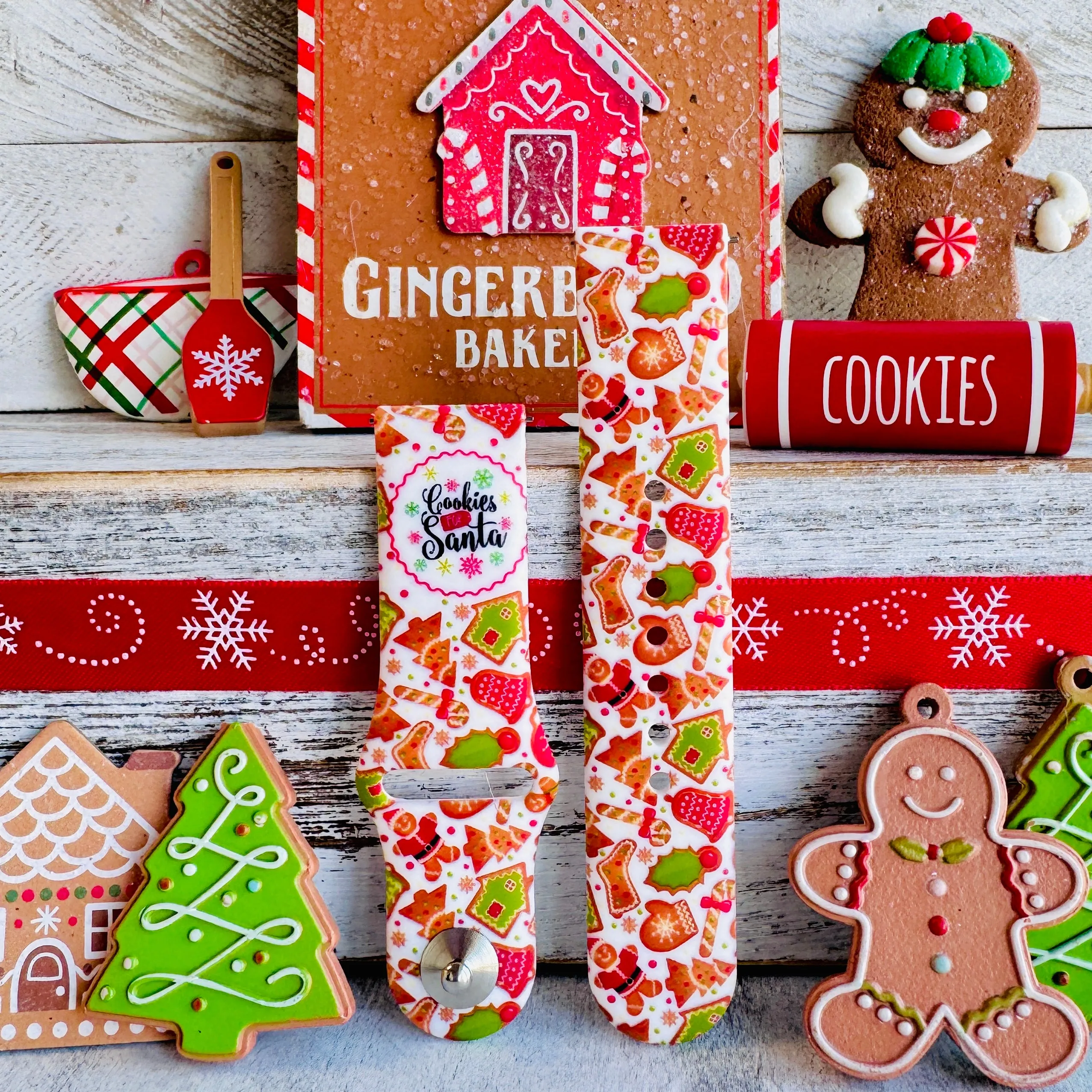 Cookies For Santa Print Silicone Band For Samsung Watch