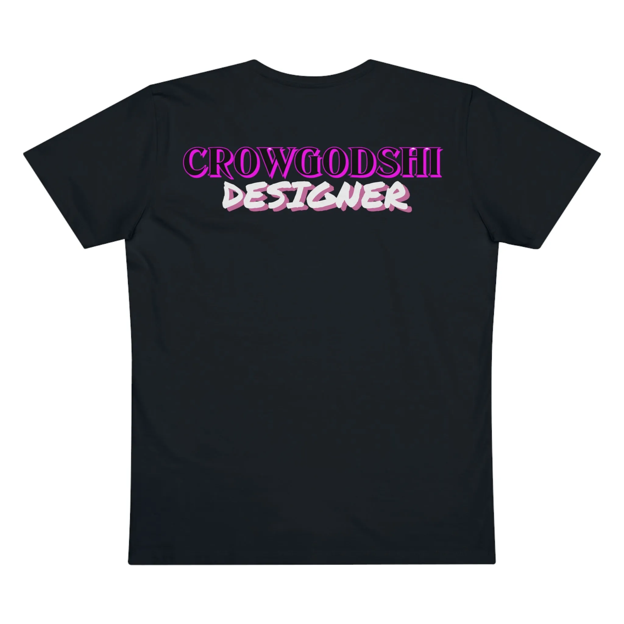 Crowgodshi Designer First Generation Men’s Presenter V-neck, PINK LOGO