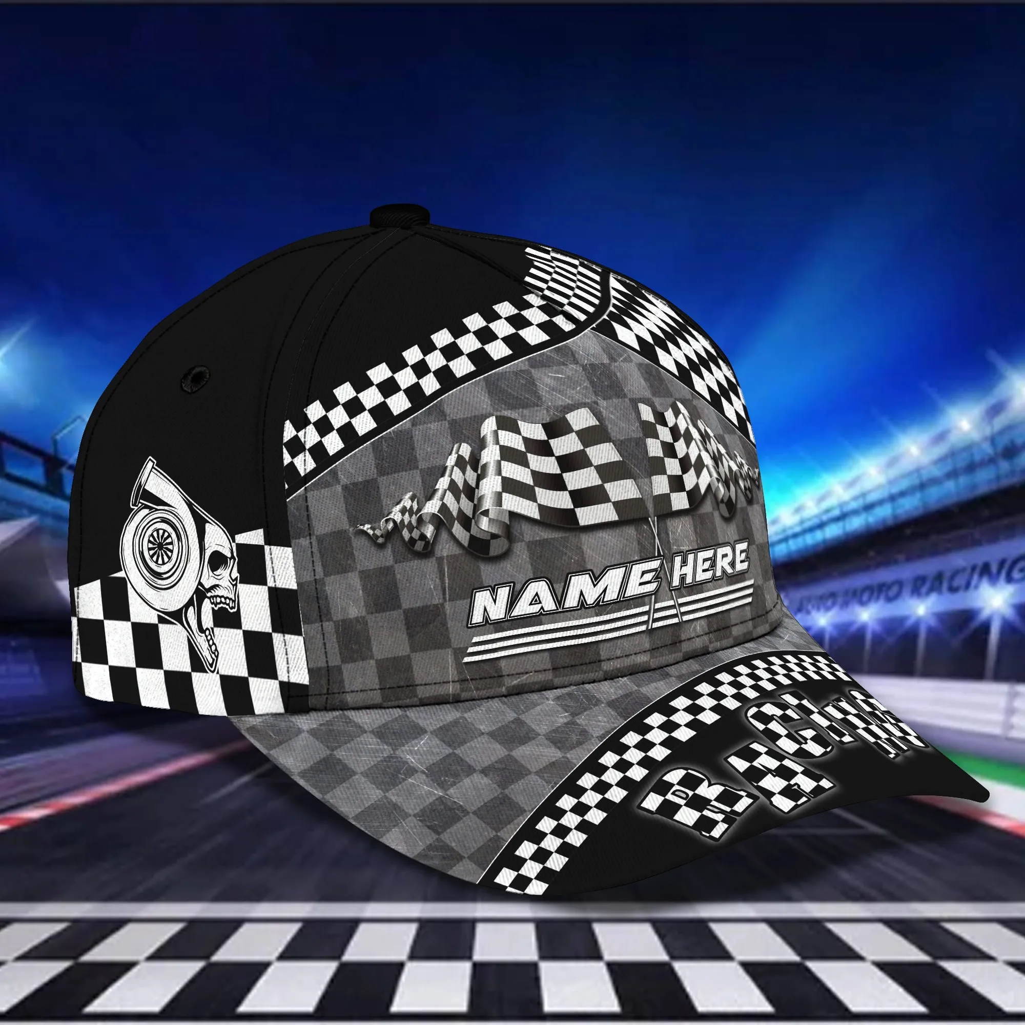 Custom With Name 3D Full Printed Baseball Cap For Racer, Racer Cap, Racing Hat For Men And Women