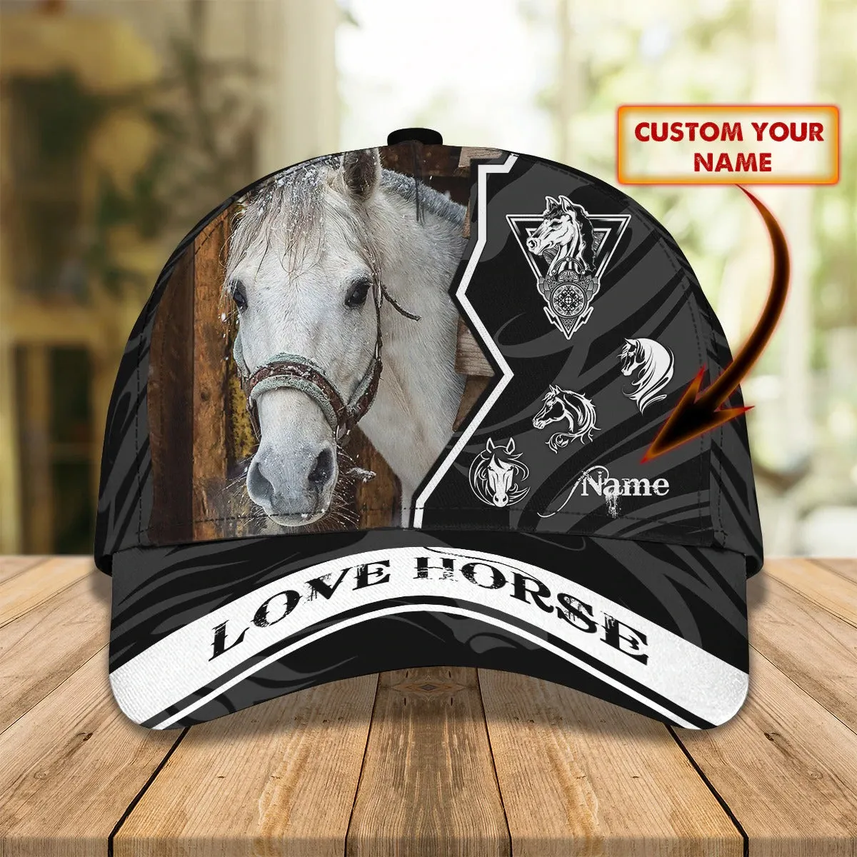 Custom With Name Baseball Full Print Horse Cap For Men And Woman, Horse Woman Cap Hat, Horse Lover Gift