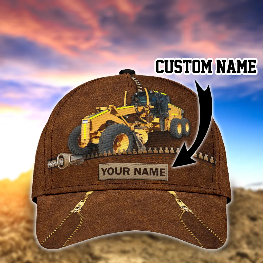 Custom With Name Excavator Heavy Equipment Classic Cap, Cool Baseball Excavator Cap Hat