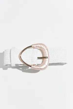 Define White Resin Buckle Woven Belt