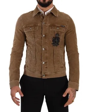 Dolce & Gabbana Elegant Corduroy Logo Jacket