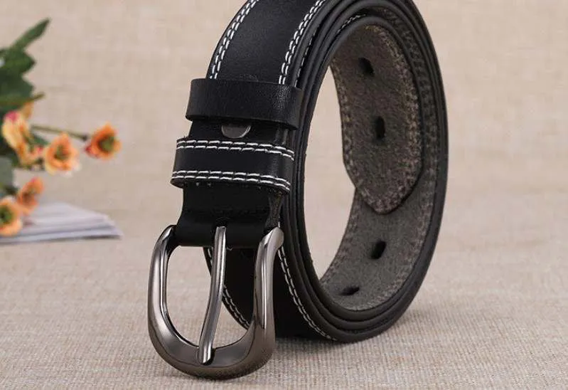 *Double Stitch Perforated Women's Belt