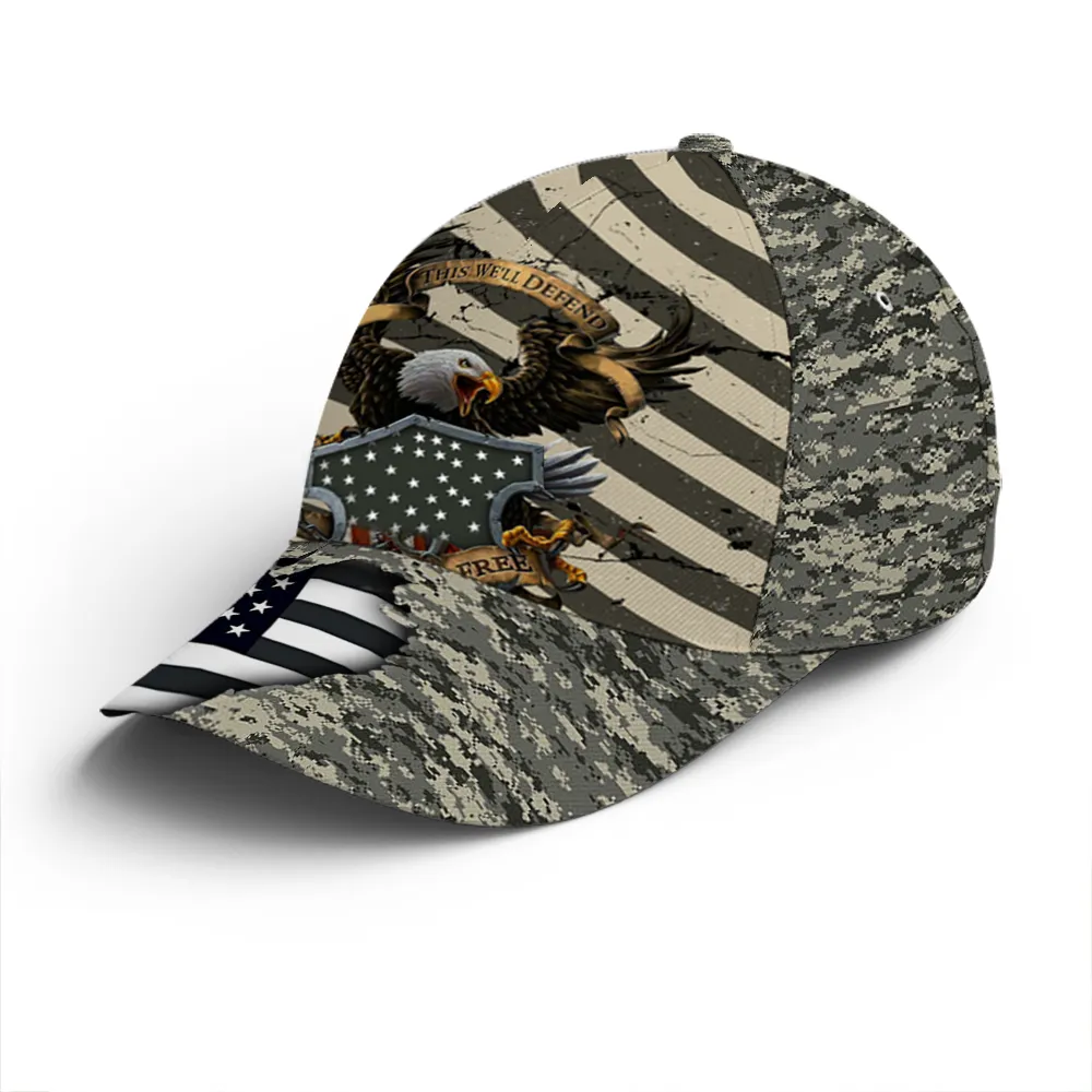 Eagle Veteran US Flag Camo Pattern Baseball Cap Coolspod