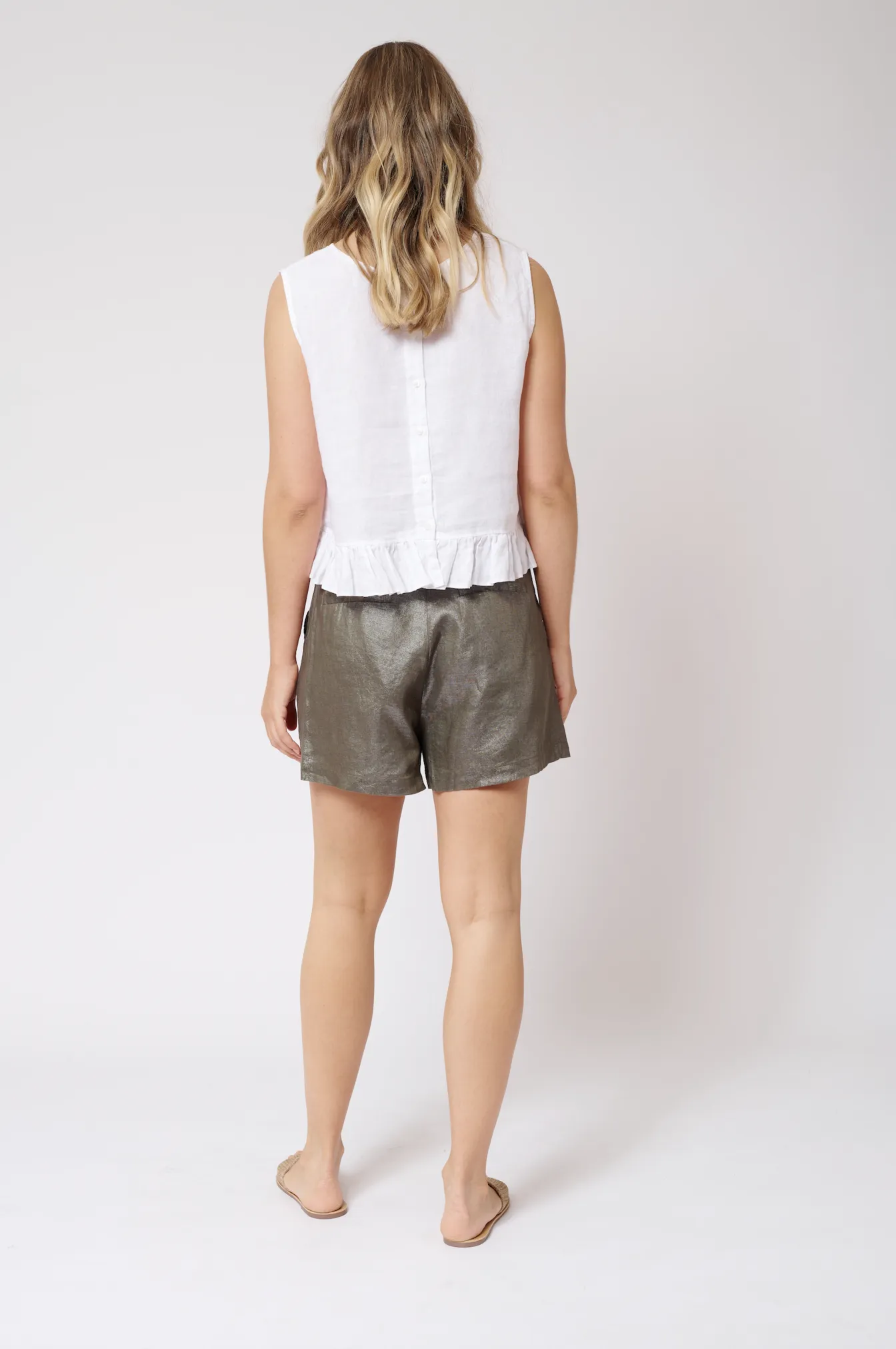 Emmeline Shorts in Khaki Lurex