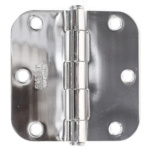 Emtek 91033 Steel Plain Bearing Hinge, 3.5" x 3.5", with 5/8" Radius Corners - Sold in Pairs