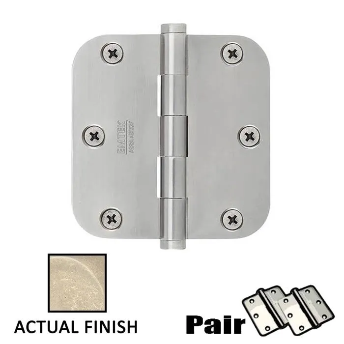 Emtek 91033 Steel Plain Bearing Hinge, 3.5" x 3.5", with 5/8" Radius Corners - Sold in Pairs