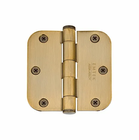 Emtek 91033 Steel Plain Bearing Hinge, 3.5" x 3.5", with 5/8" Radius Corners - Sold in Pairs