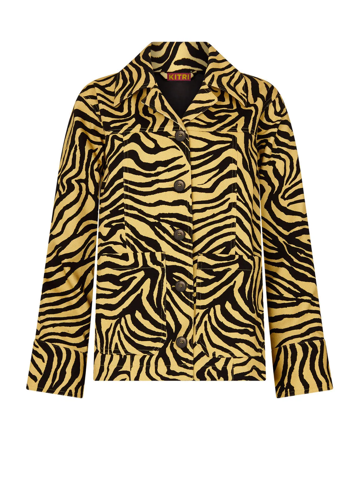 Frankie Yellow Zebra Print Cotton Twill Jacket