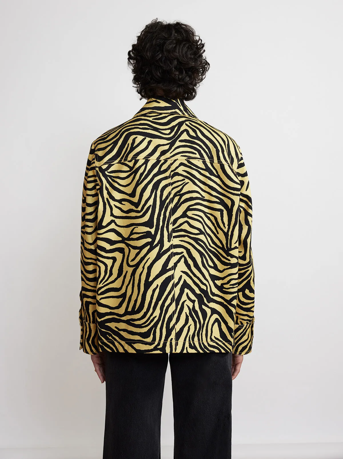 Frankie Yellow Zebra Print Cotton Twill Jacket